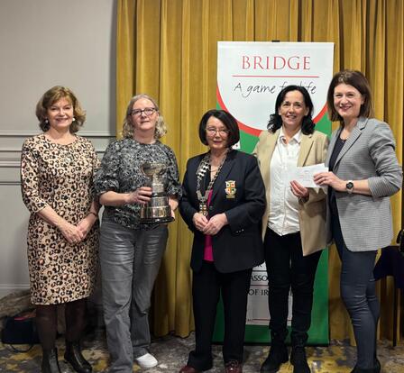 McMenamin Bowl winning team Margaret Farren and Anna Carr with teammates Mairead Haugh and Roisin DeJong