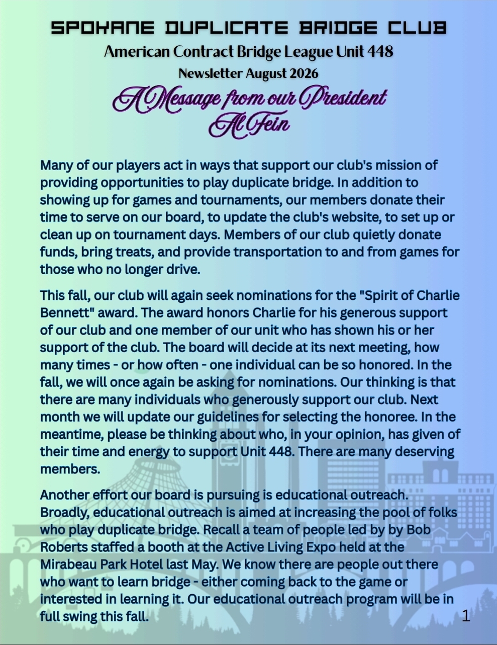 August 2026 Newsletter