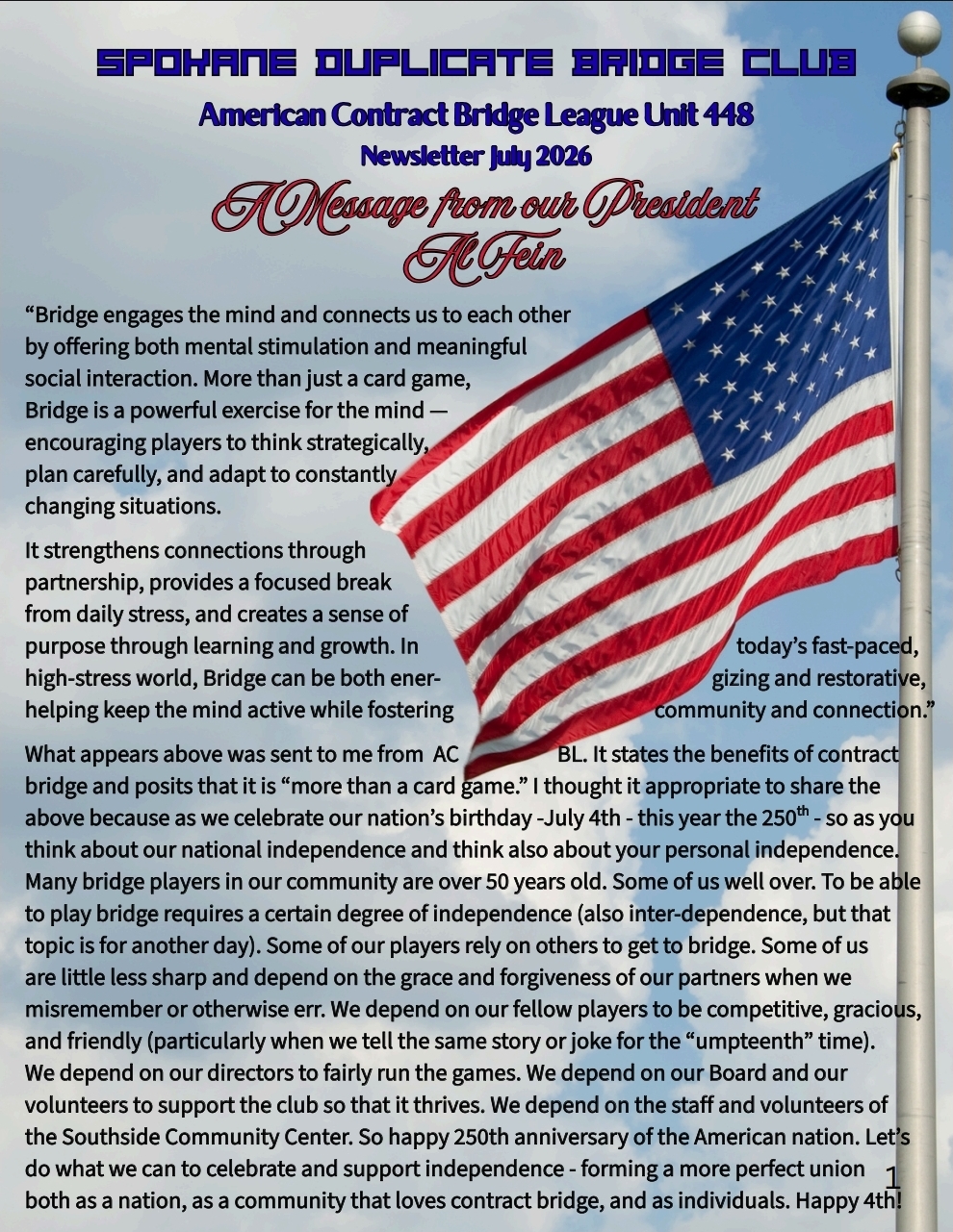 July 2026 Newsletter
